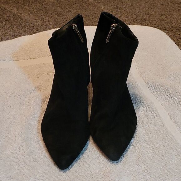 Sam Edelman Kinzey Black Suede Leather Zip Ankle Women Size 5 1/2 - Picture 1 of 8